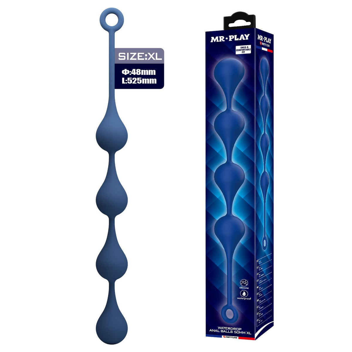 4-Bardzo duże kulki analne silikonowe Mr. Play XL 52.5 cm wodoodporne-4