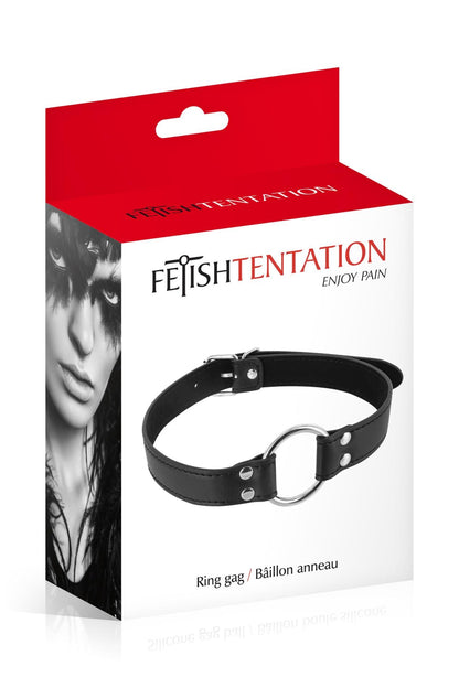 1-Knebel z metalowym pierścieniem Fetish Tentation czarny 48 mm-1