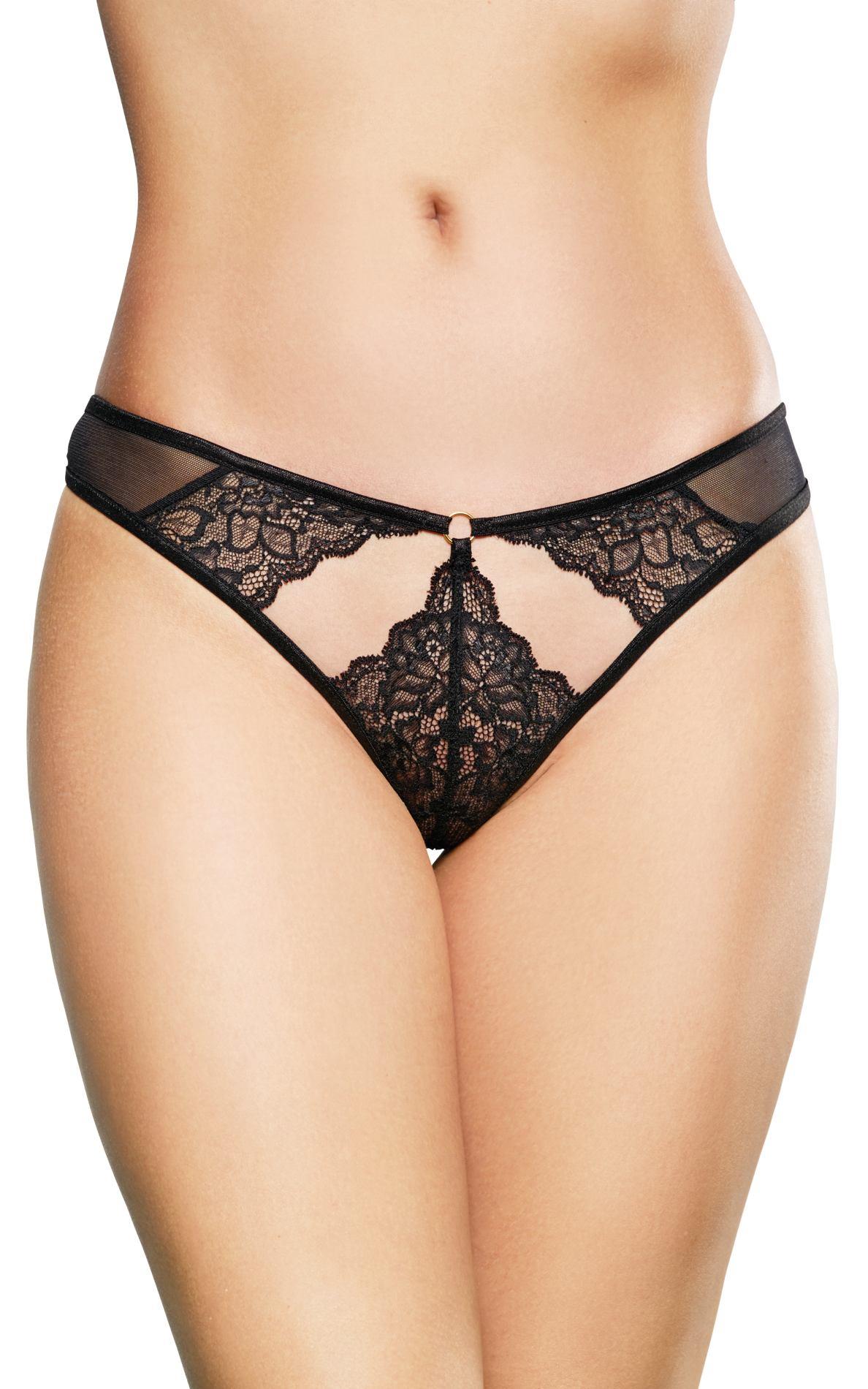 1-Stringi koronkowe SoftLine Collection czarne S/M-1