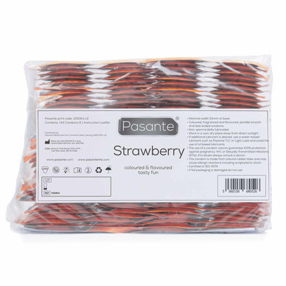 1-Prezerwatywy truskawkowe Pasante Strawberry Crush czerwone 144 szt-1