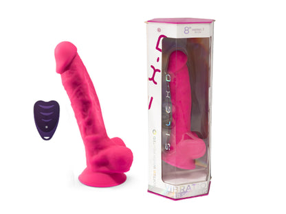 1-Realistyczne dildo wibrujące Silexd różowe 20 cm USB z pilotem-1