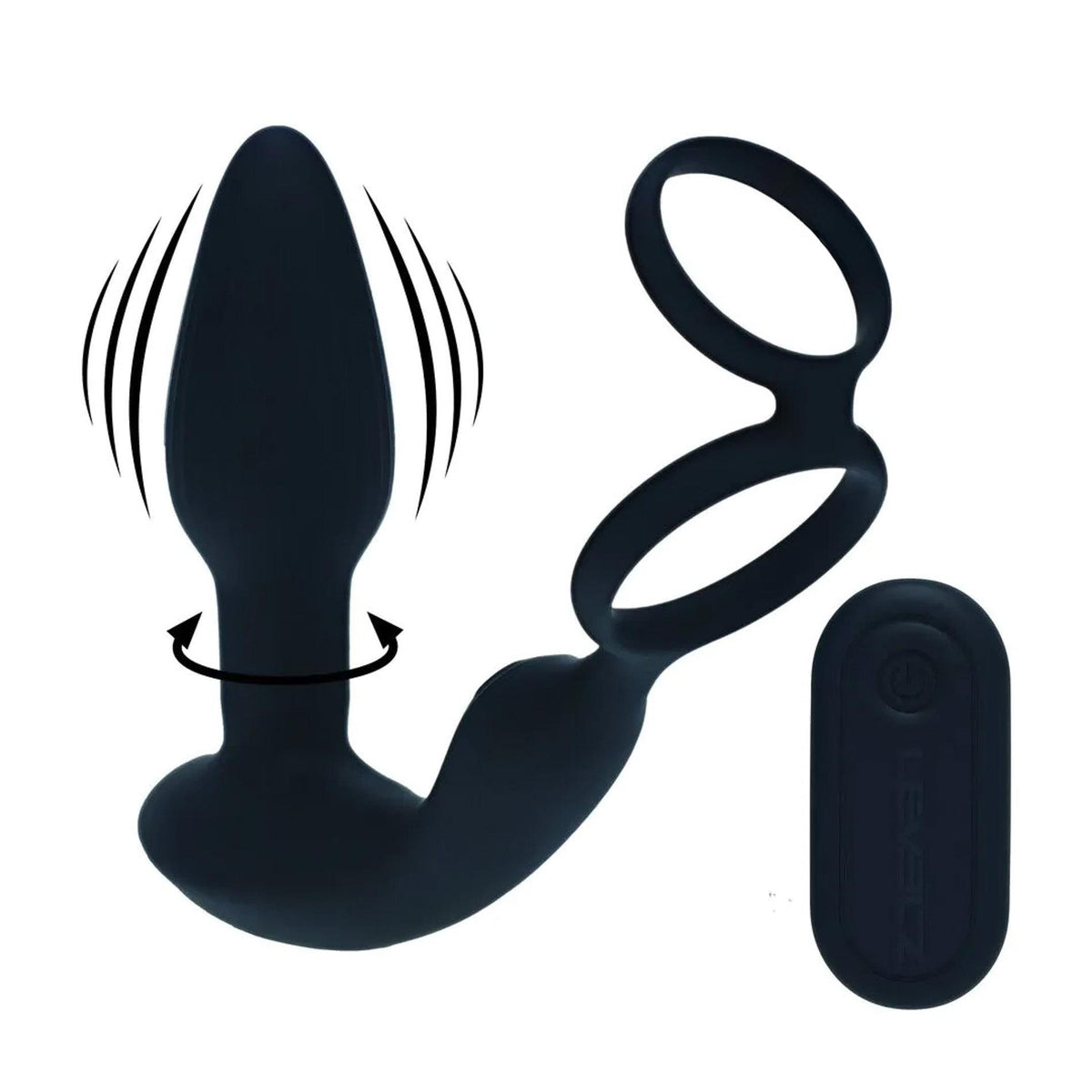 6-Masażer prostaty Levelz silikonowy z rotującymi koralikami i pilotem 17 cm-6