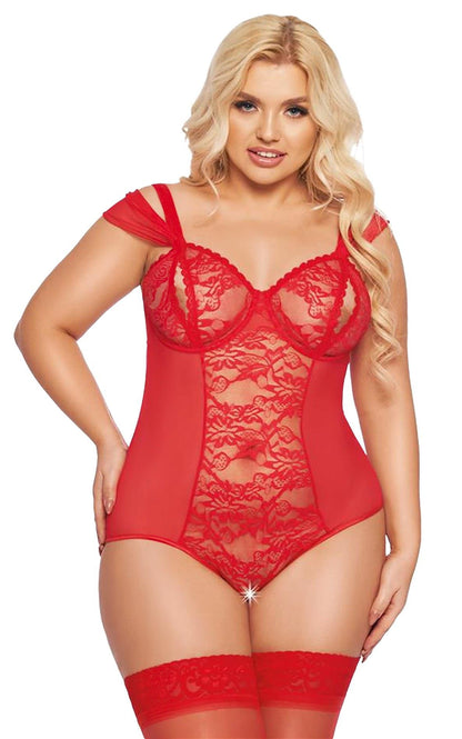 1-Body erotyczne Dora SoftLine Collection czerwone 2XL-1