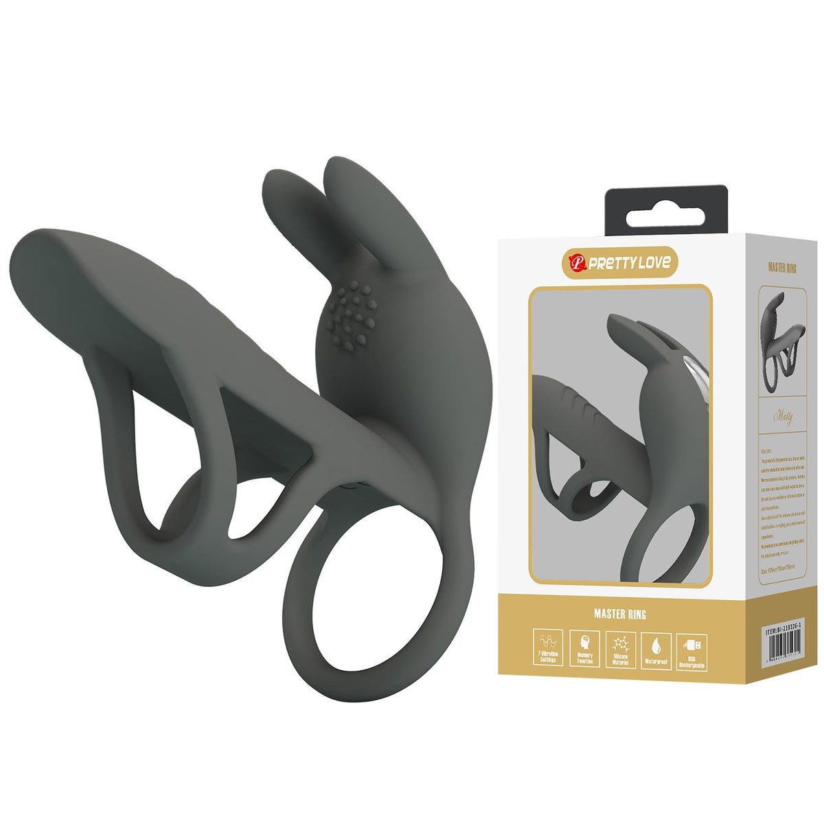 1-Nakładka wibrująca Pretty Love Master Ring silikonowa USB 4 cm-1