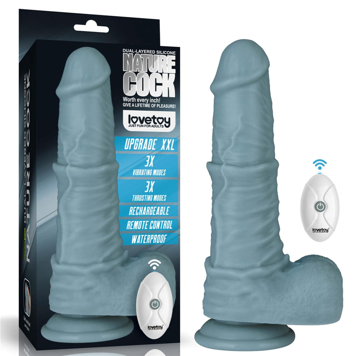 2-11'' Rechargeable Thrusting and Vibrating Silicone Dildo with Remote-2