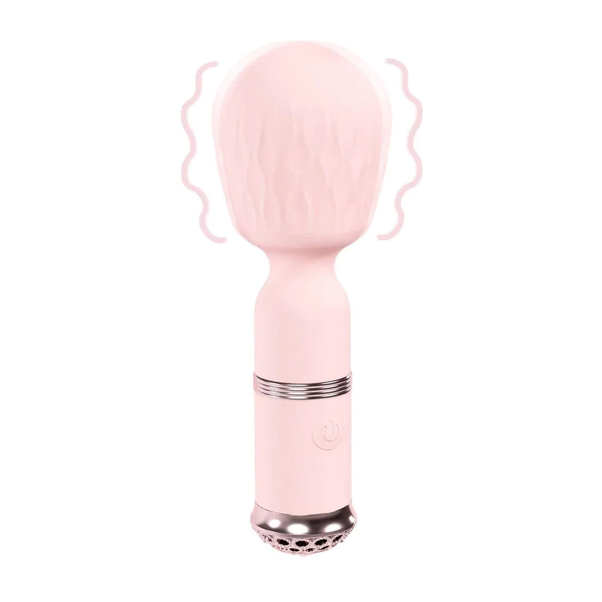 1-Mini masażer silikonowy Loveline Velour różowy 12 cm-1