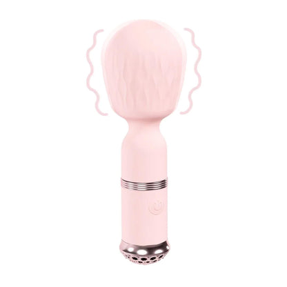 1-Mini masażer silikonowy Loveline Velour różowy 12 cm-1