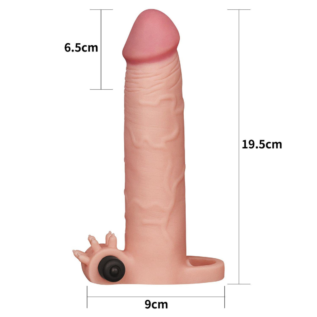3-Add 3"" Pleasure X Tender Vibrating Penis Sleeve-3