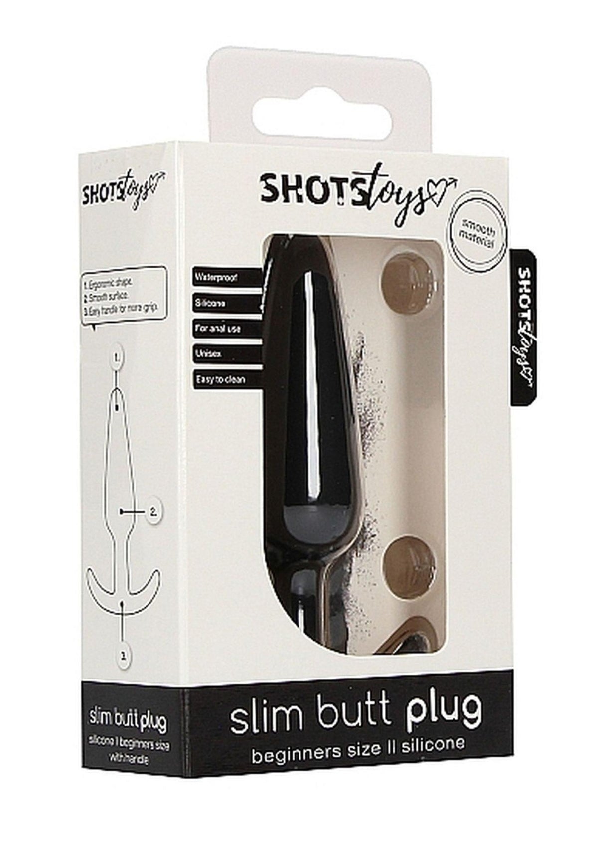 3-Smukły korek analny silikonowy ShotsToys czarny-3
