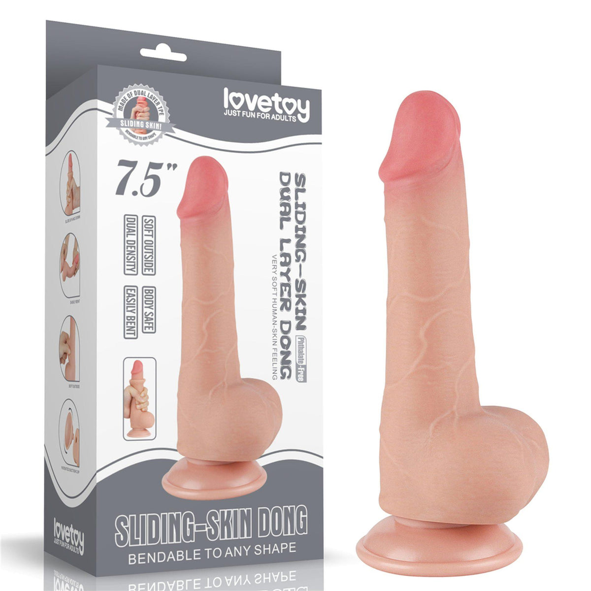 3-7.5'' Sliding Skin Dual Layer Dong Flesh-3