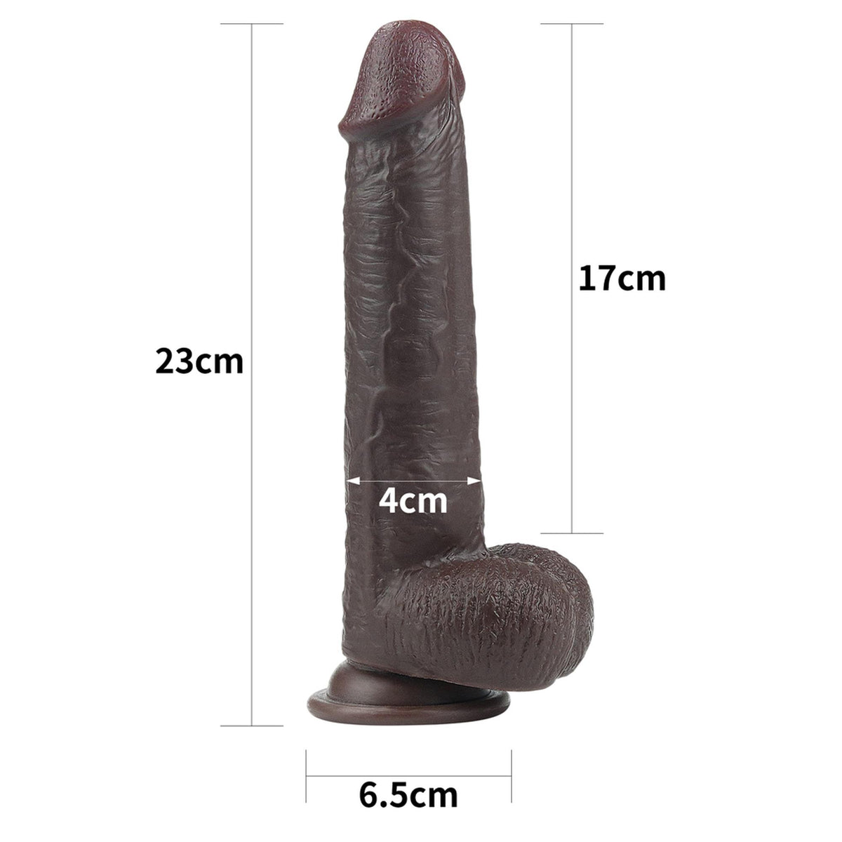 3-9'' Sliding Skin Dual Layer Dong - Black-3