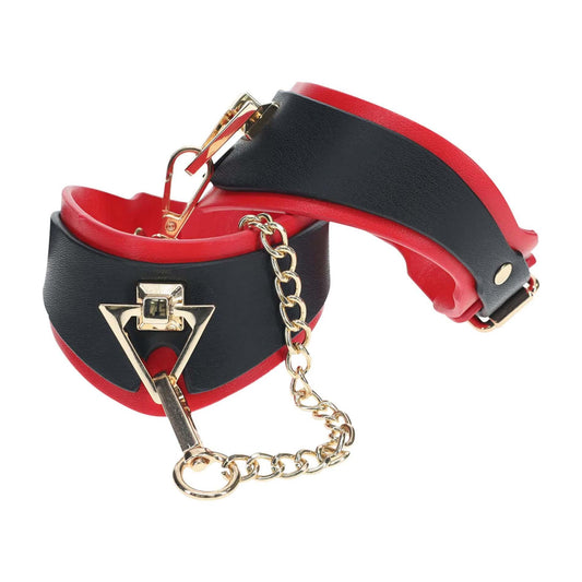 2-Milan Collection - Leg Cuffs - Black/Red-2