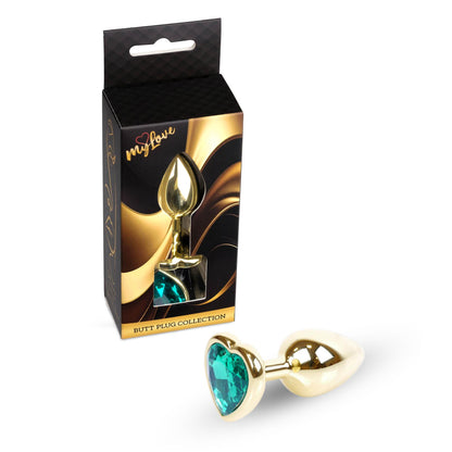 1-MyLove Toys - Jewellery Gold  Heart PLUG- Green-1