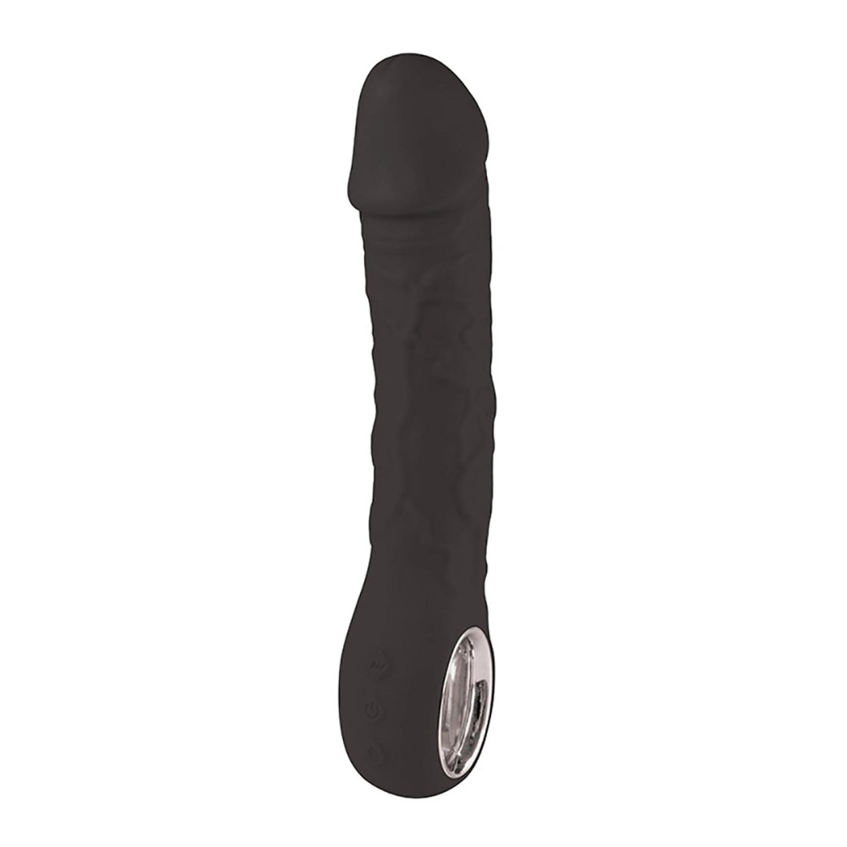 3-Wibrator realistyczny Fantasy czarny silikonowy 22 cm USB z grzaniem-3