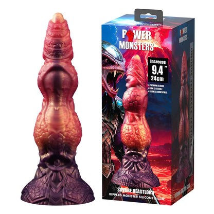 1-Dildo silikonowe pofalowane Savage Beastlord 24 cm Power Monsters-1