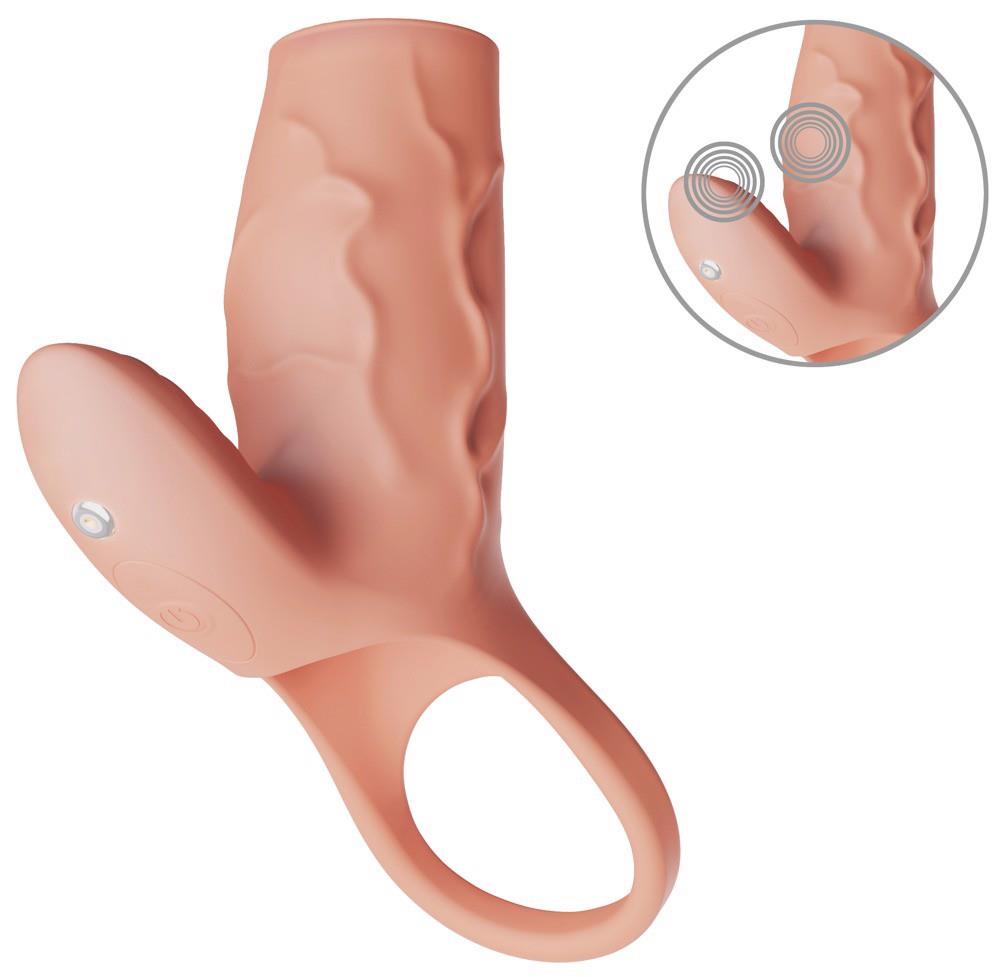 2-Nakładka silikonowa Realistixxx Real Sleeve Clit S z wibracjami USB-2