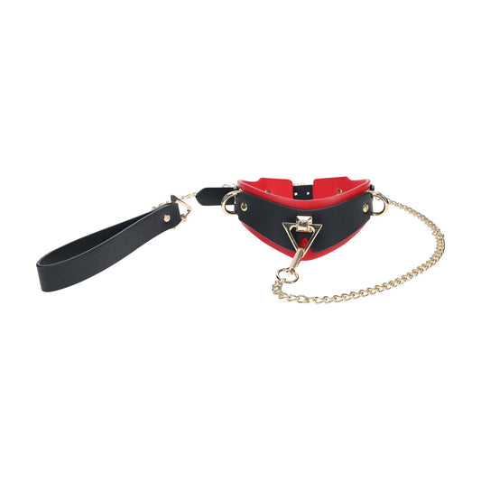 1-Milan Collection - Collar with Leash - Black/Red-1