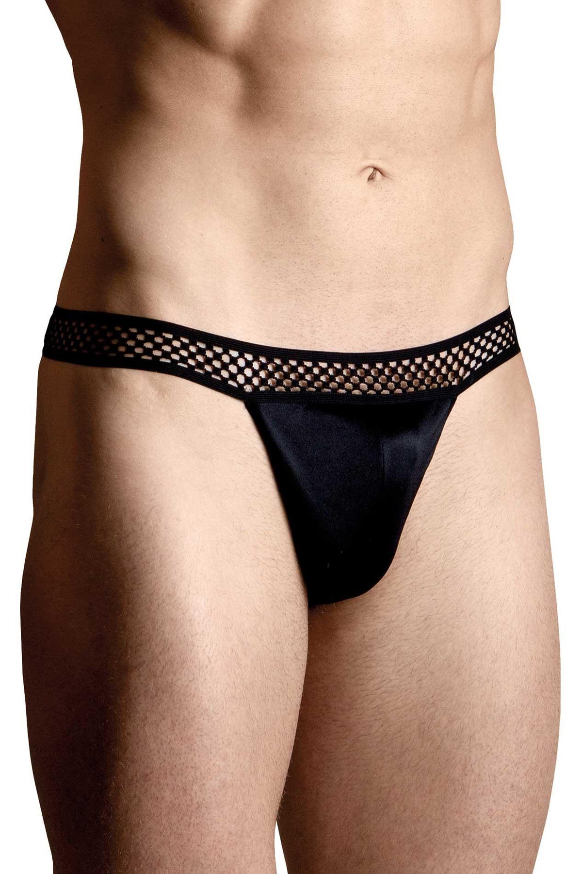 1-Eleganckie cieniutkie stringi męskie SoftLine 4486 czarne XL-1