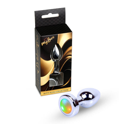 3-Biżuteria analna stalowa LED disco MyLove Toys 7 cm-3