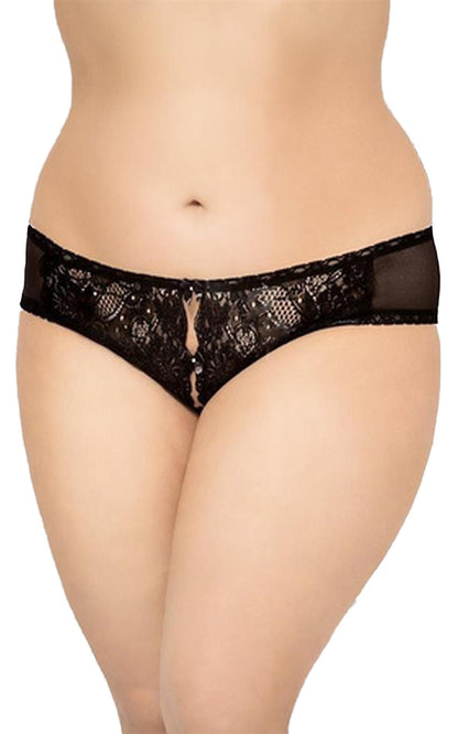 1-Stringi Plus Size SoftLine Collection koronkowe czarne 3XL-1