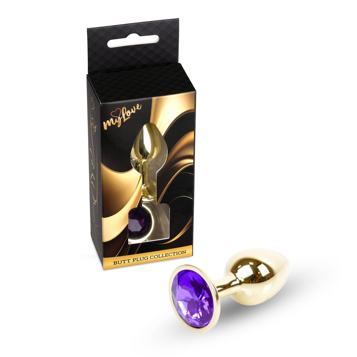 2-Biżuteria analna ze stali MyLove Toys fioletowa diament 7 cm-2