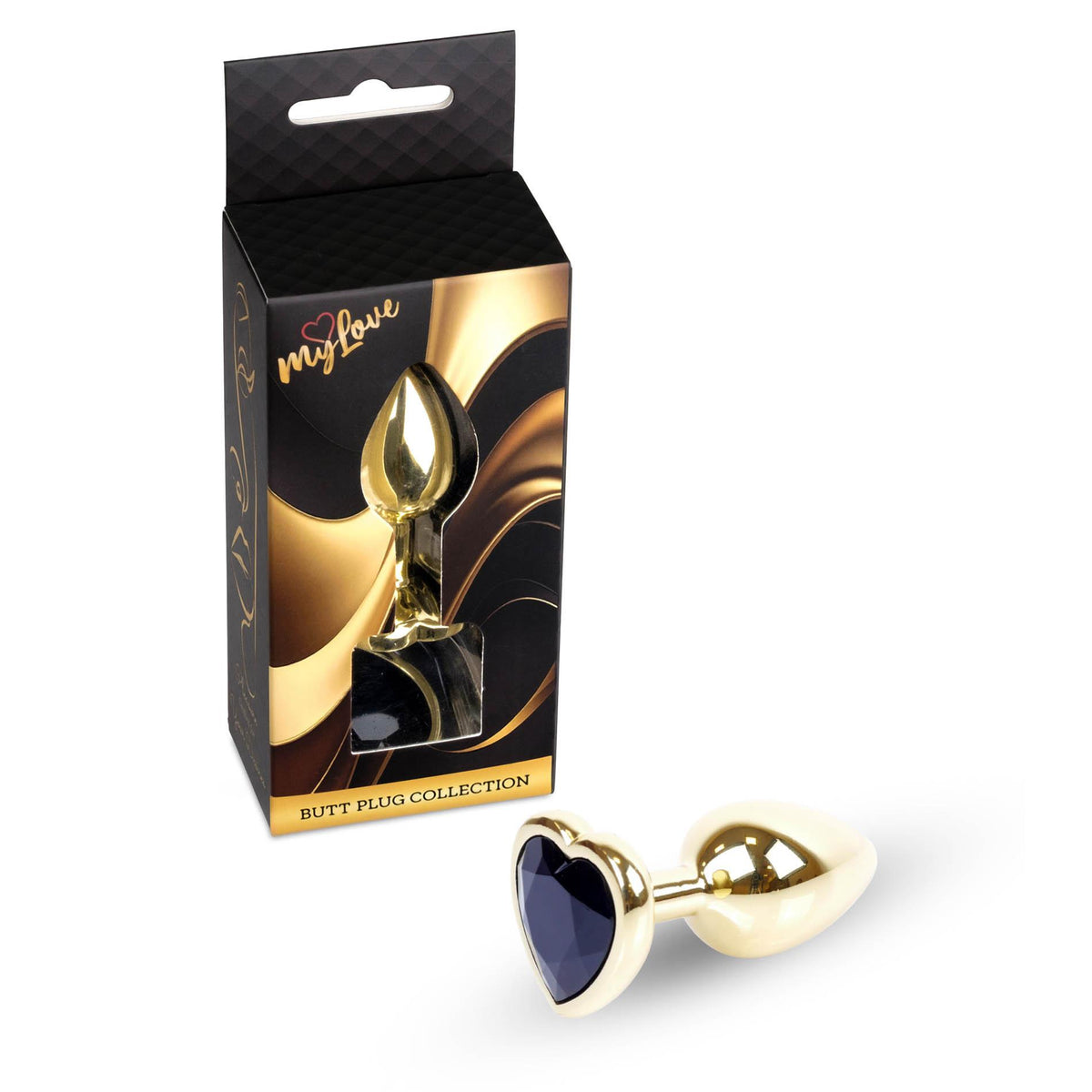 3-Biżuteria analna Gold Heart MyLove Toys czarna 7 cm-3