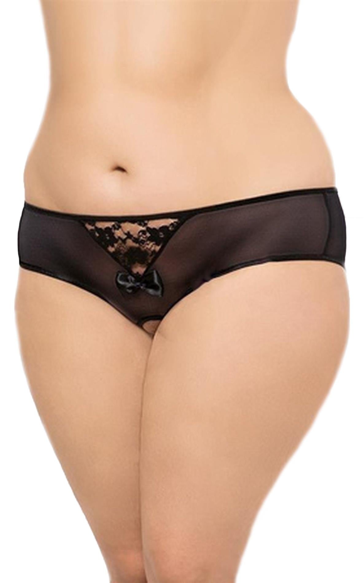 1-Stringi siateczkowe koronkowe SoftLine 2466 czarne XL-1