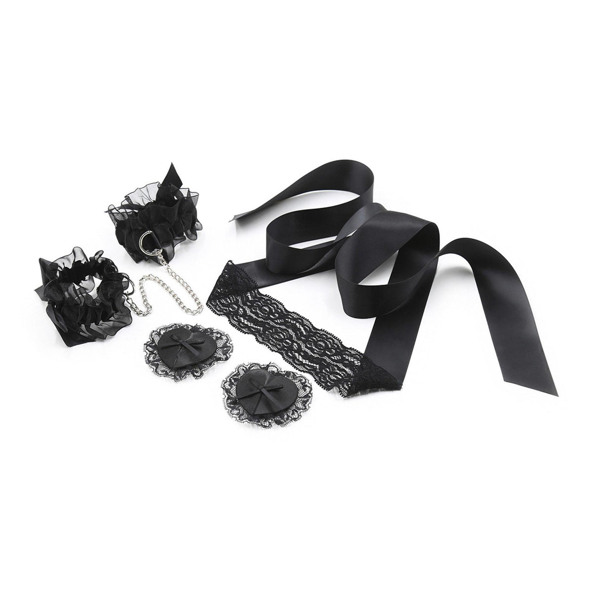 3-Koronowy Zestaw Bondage Lace Me Up Crushious Czarny-3