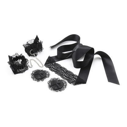 3-Koronowy Zestaw Bondage Lace Me Up Crushious Czarny-3