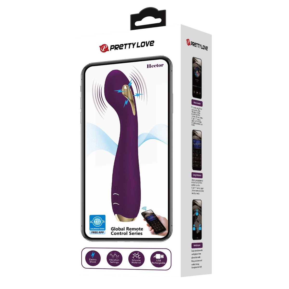 1-PRETTY LOVE - HECTOR, 12 vibration functions 5 electric shock functions Mobile APP remote control-1