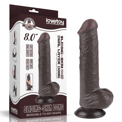 1-8'' Sliding Skin Dual Layer Dong Black-1
