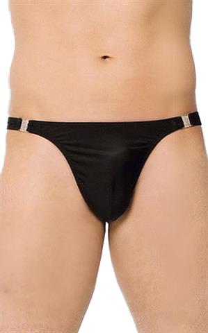 1-Stringi satynowe z rozpięciami SoftLine 4432 czarne L-1