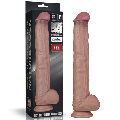 1-14.5'' Dual Layered Bendable Silicone Cock XXL(Flesh)-1