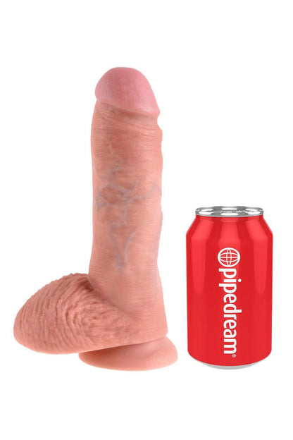 2-Dildo realistyczne King Cock 20 cm z jądrami Pipedream jasny-2