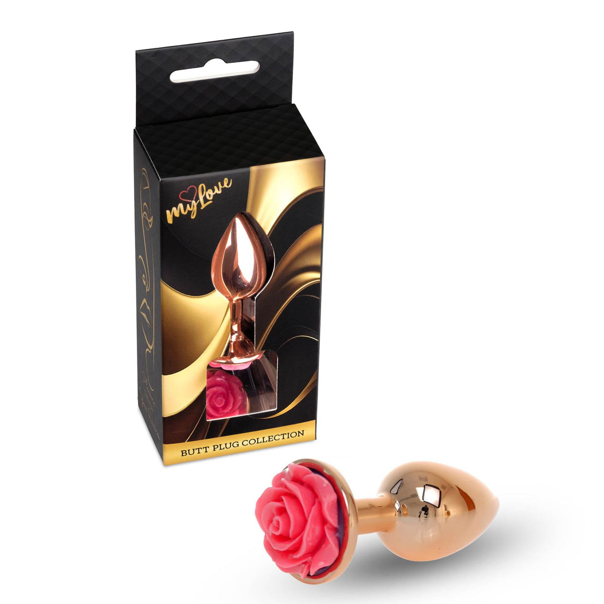 2-Korek analny z różą MyLove Toys różowy 7 cm-2