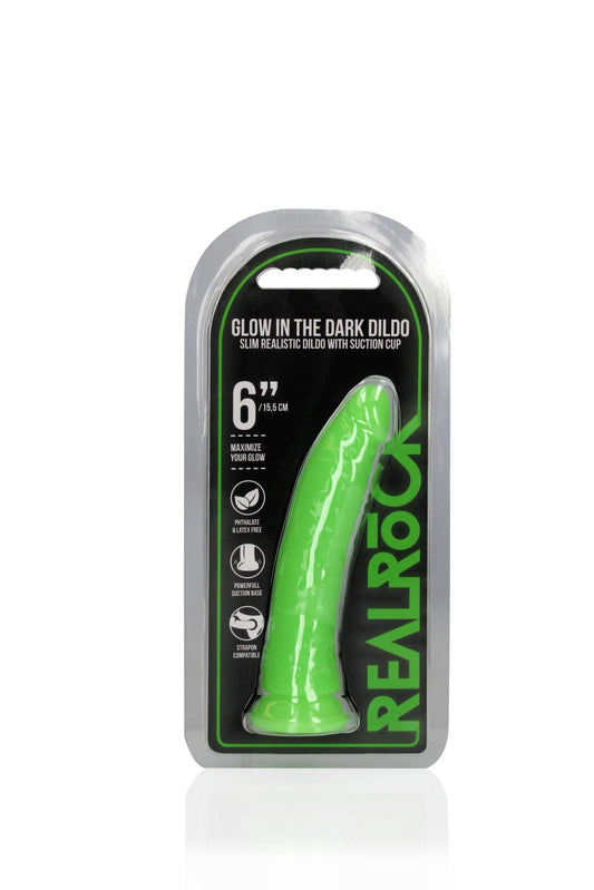 1-Dildo realistyczne RealRock świecące w ciemności z przyssawką 15,5 cm-1