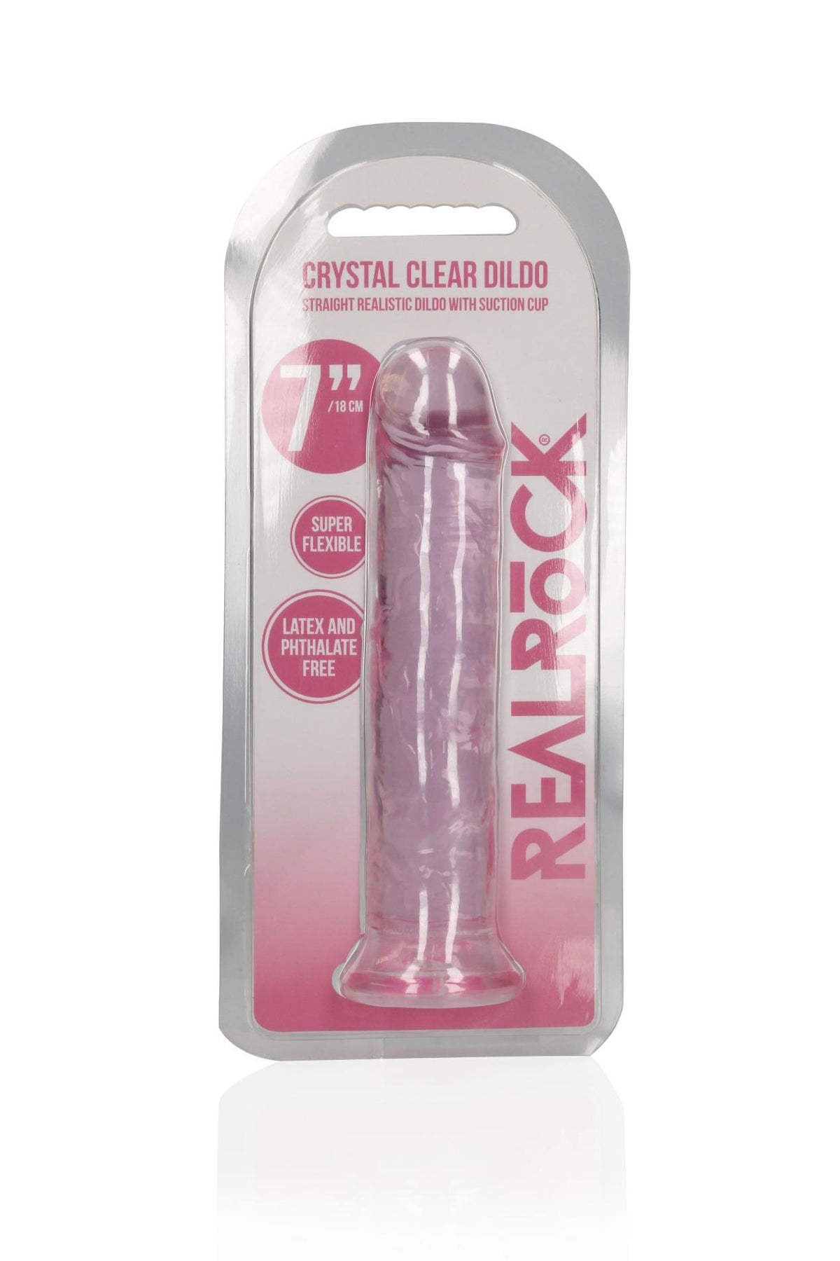 3-Dildo realistyczne RealRock przezroczyste z przyssawką 18 cm-3