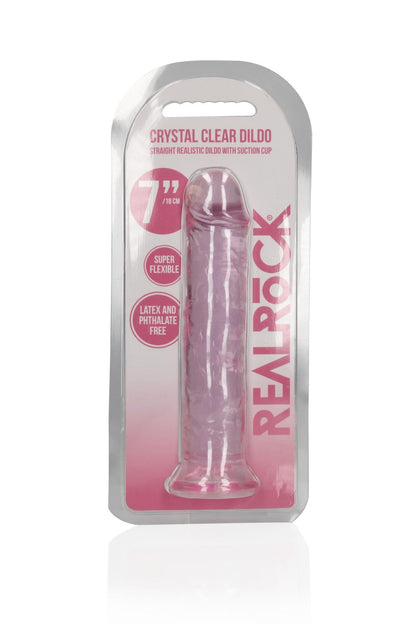 3-Dildo realistyczne RealRock przezroczyste z przyssawką 18 cm-3