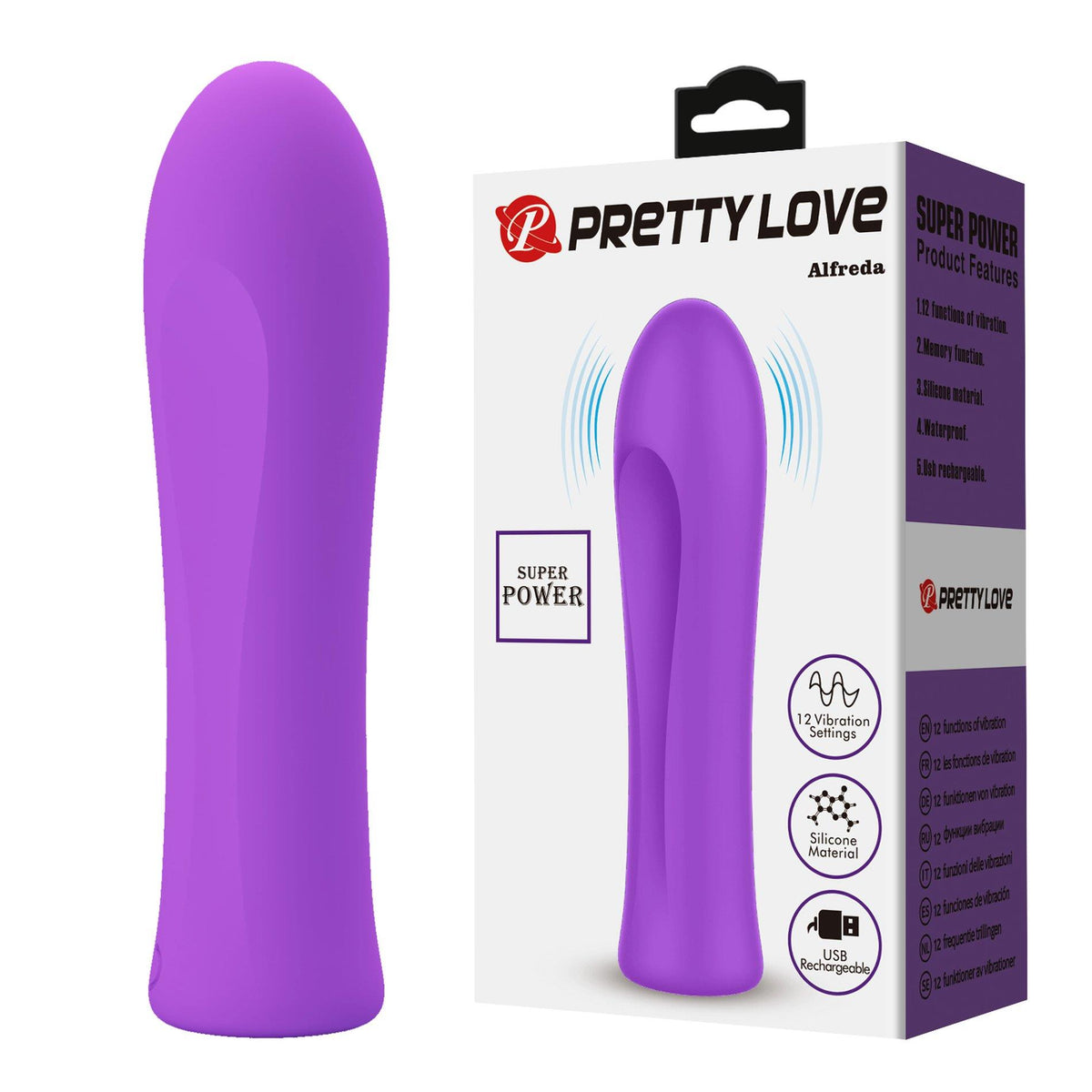 3-Wibrator mini Alfreda Pretty Love silikonowy 12 trybów USB-3