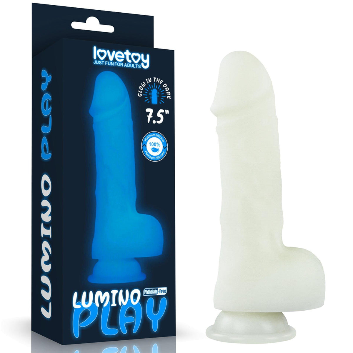 2-Dildo silikonowe świecące w ciemności Lovetoy Lumino Play 19 cm-2