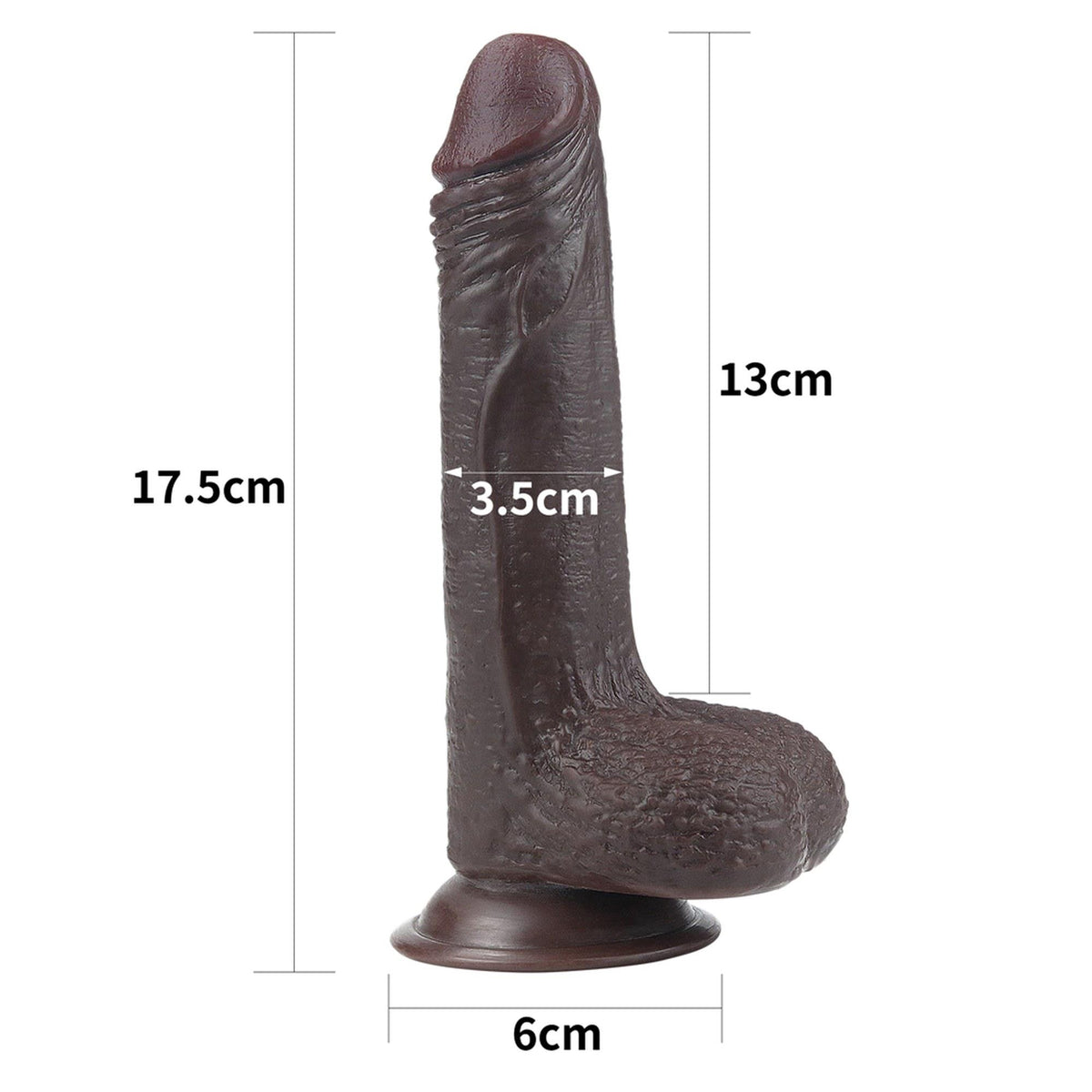 3-7'' Sliding Skin Dual Layer Dong - Black-3