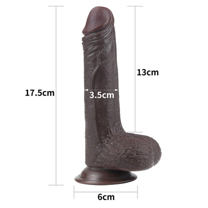 3-7'' Sliding Skin Dual Layer Dong - Black-3