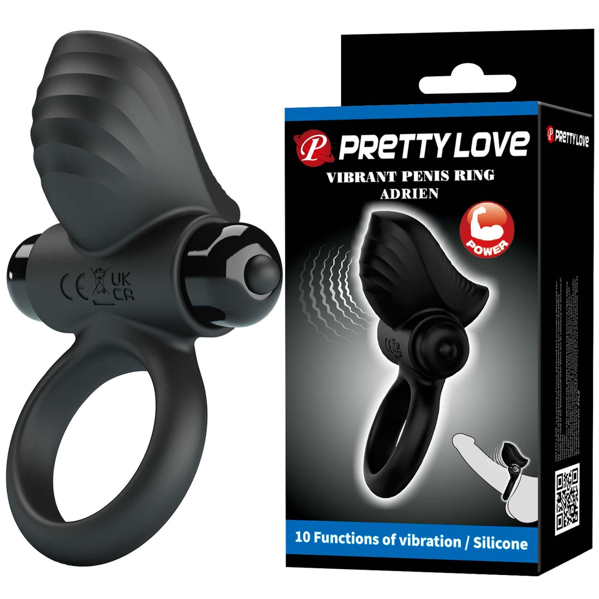1-Wibrujący pierścień erekcyjny Adrien Pretty Love 10 funkcji-1