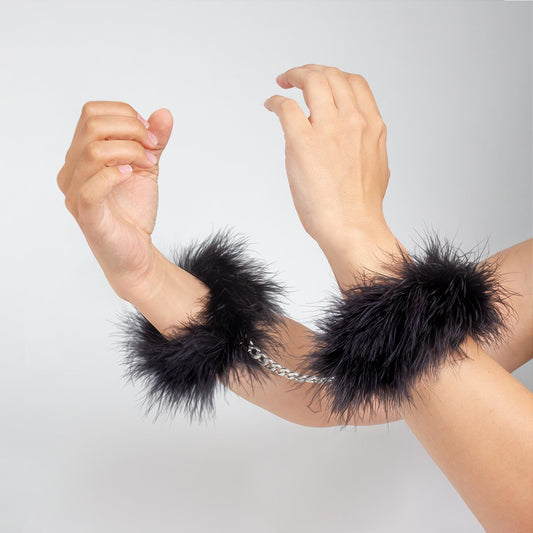 2-Kajdanki marabou czarne Secret Play-2