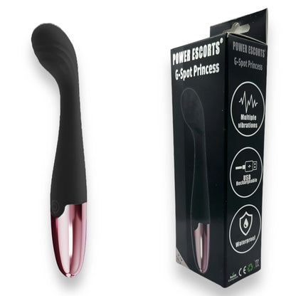 2-Wibrator punktu G Power Escorts silikonowy czarny USB 18 cm-2