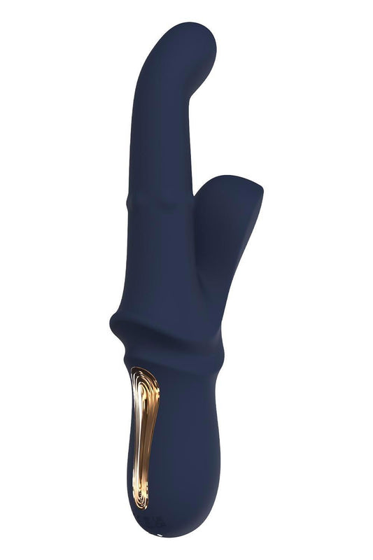 2-Wibrator króliczek Dreamtoys Iris Duo z kuleczkami niebieski-2