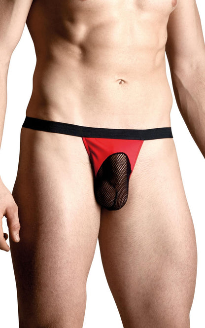 1-Seksowne stringi męskie Softline regulowane czerwone XL-1
