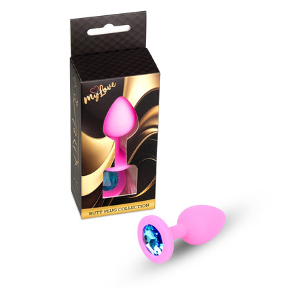 2-Korek analny silikonowy różowy z diamencikiem MyLove Toys 8 cm-2