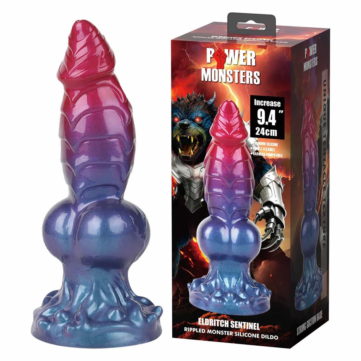 2-Power Monsters Eldritch Sentinel – 24 cm Rippled Monster Silicone Dildo-2