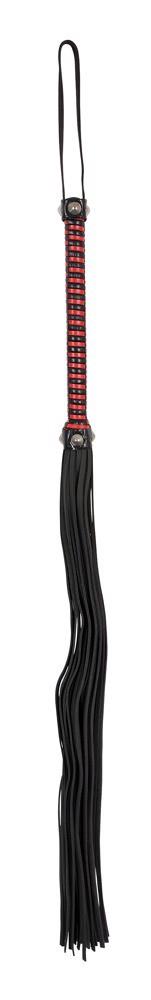4-Flogger skórzany ZADO czarno czerwony 76 cm-4